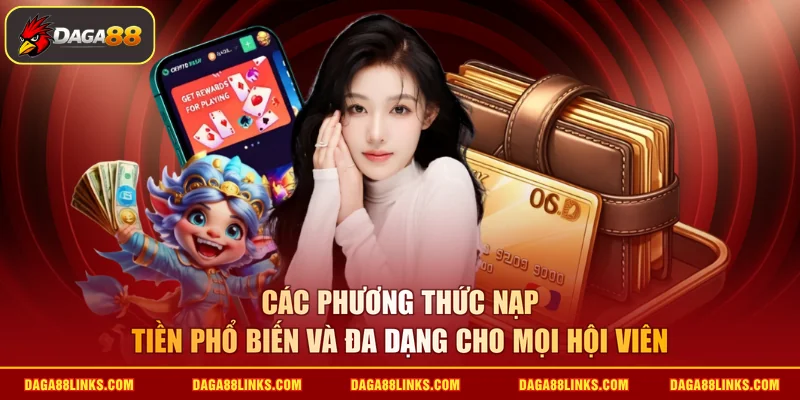 Các phương thức nạp tiền phổ biến và đa dạng cho mọi hội viên 